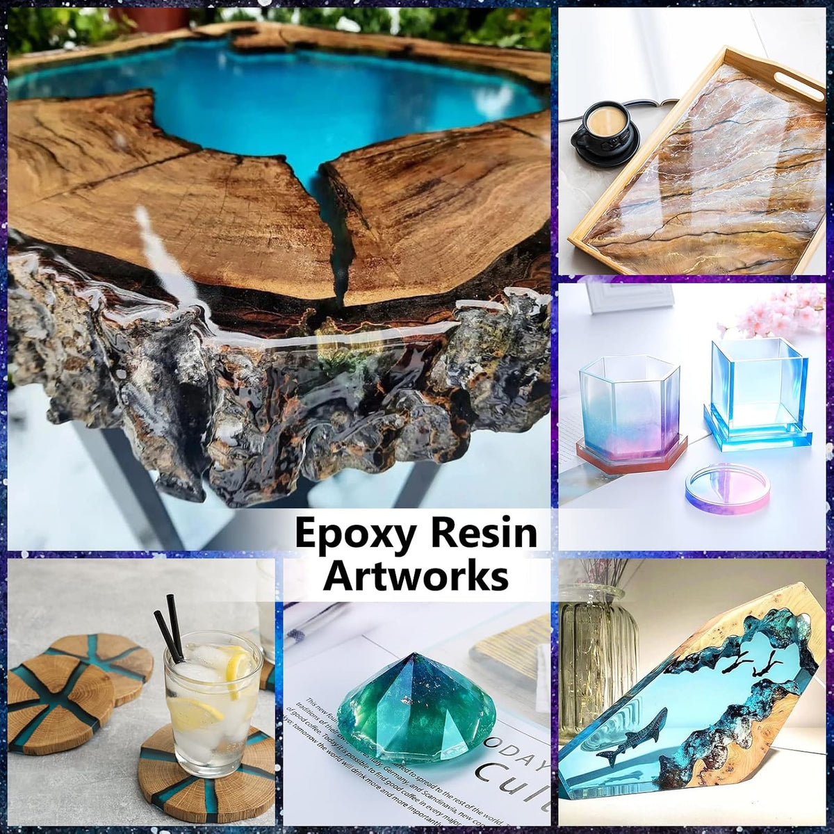 1Gallon Epoxy Resin Kit,Clear Resin No Yellowing No Bubble for Molds&Craft