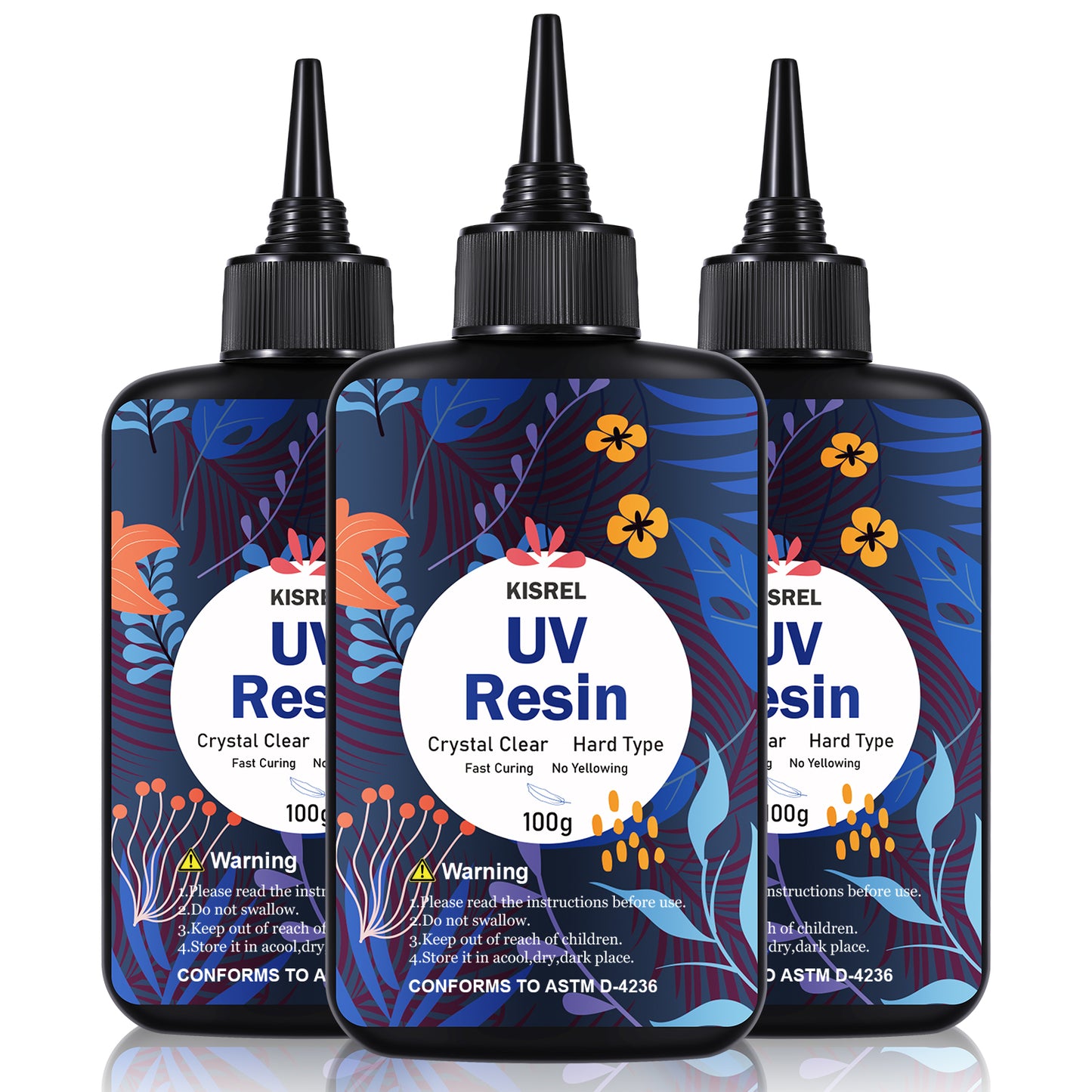 KISREL UV Resin 300g - Upgraded UV Resin Kit, Hard Type Crystal Clear Ultraviolet Curing UV Epoxy Resin for Craft Jewelry Making