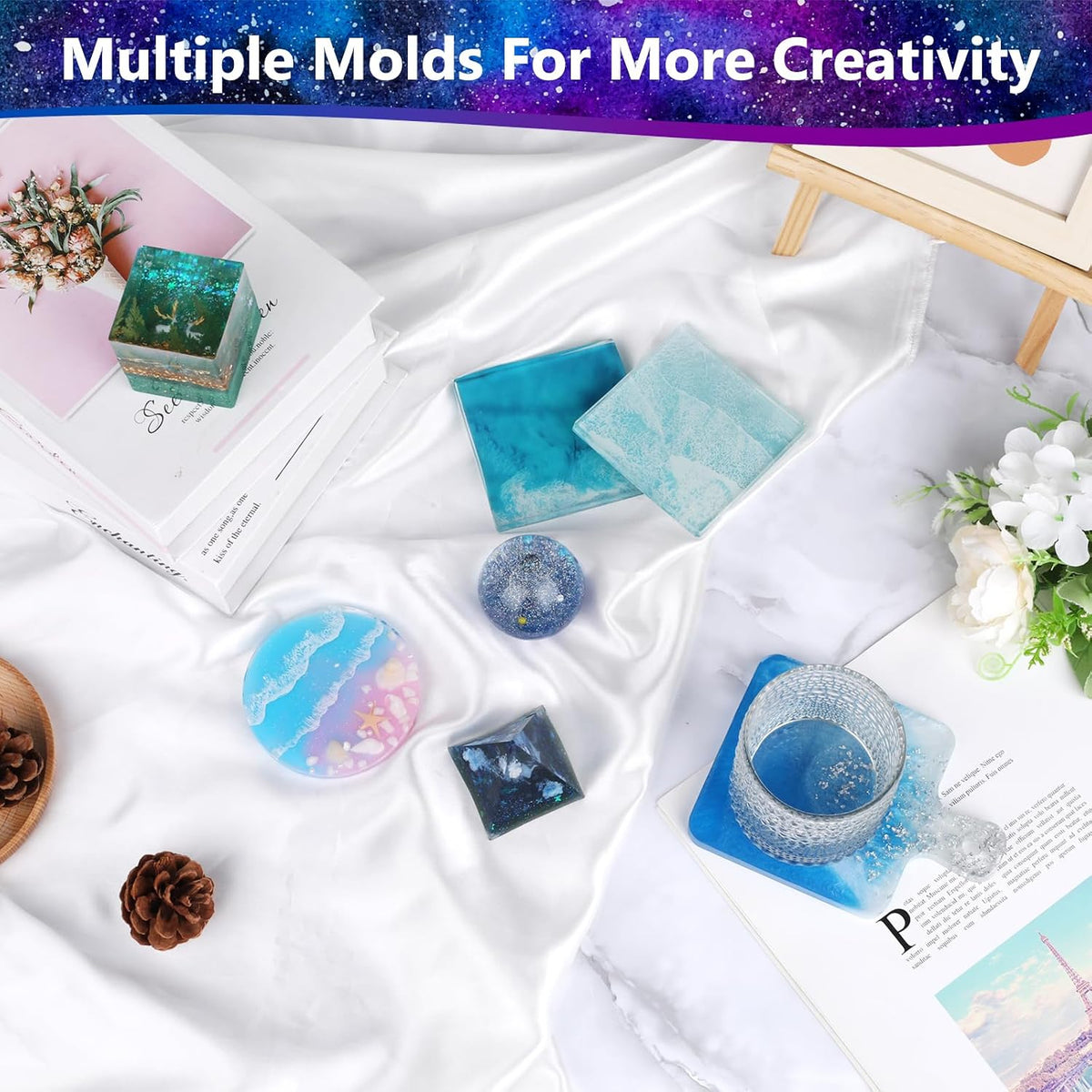 KISREL 18OZ Epoxy Resin Kit for Beginner, Resin Kit with Molds and Supplies