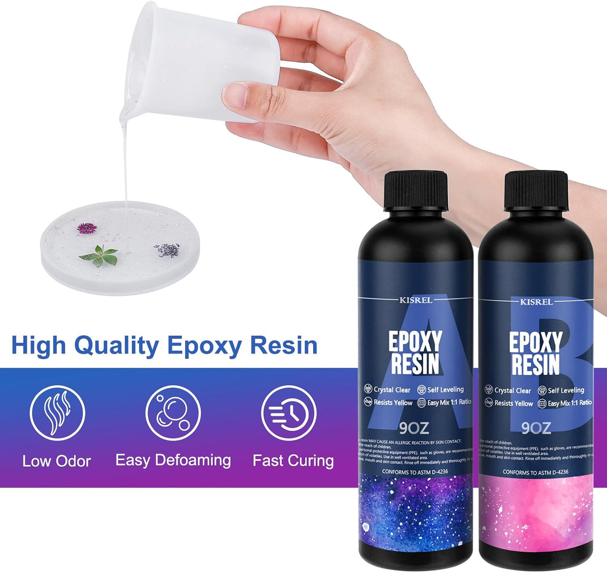 KISREL 18OZ Epoxy Resin Kit for Beginner, Resin Kit with Molds and Supplies