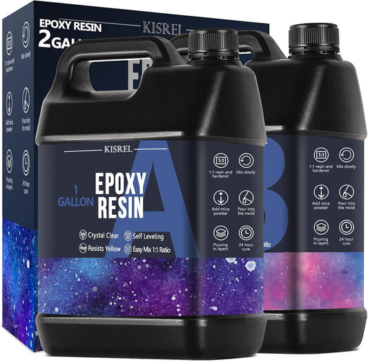 2Gallon Epoxy Resin Kit,Clear Resin No Yellowing No Bubble for Molds&Craft