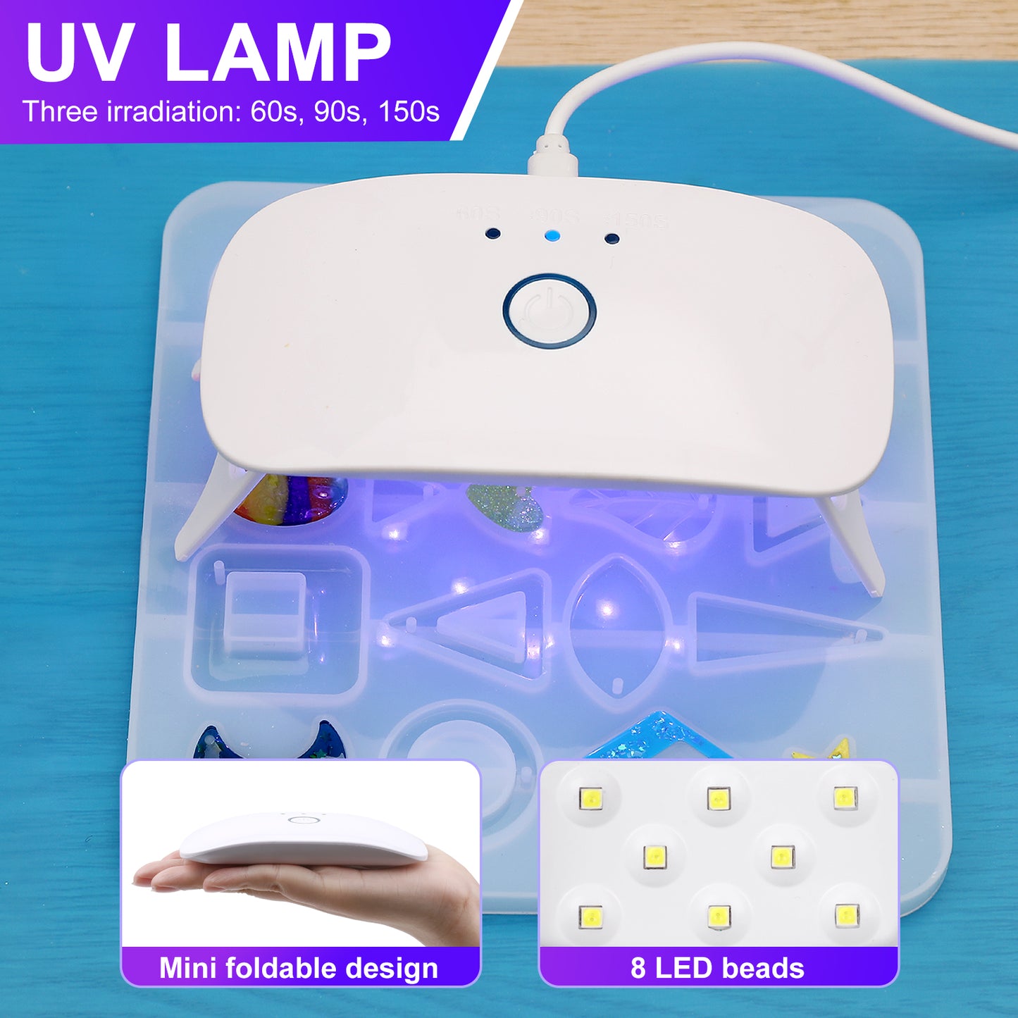 KISREL UV Resin Kit with Light, 200g Hard Type Clear UV Resin and UV Light